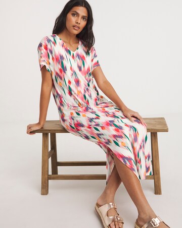 Great Value Soft Touch Midi T-Shirt Dress With Side Slits