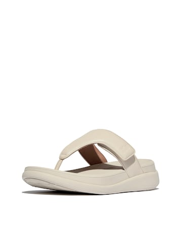Fit Flop Beige F-Mode Adjustable Toe Post Sandals