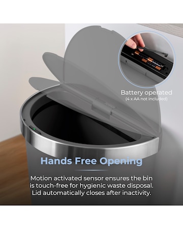 Tower Grey 50L Curved Sensor Bin