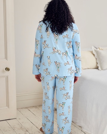 Chelsea Peers Classic Button Up Pyjama Set Dalmatian Dogs Print