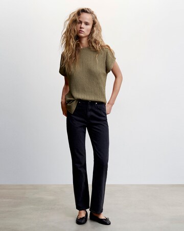 Mango Birbit Off-Shoulders Textured T-Shirt