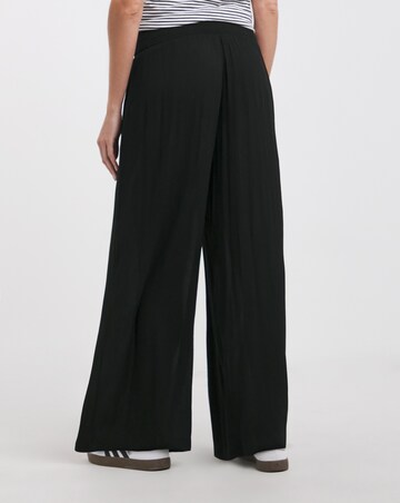 Crinkled Shirred Waist Wide Trousers Regular