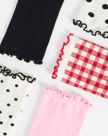 Pretty Secrets (5 Pair Pack) Ankle Socks (Wide Fit) Gingham