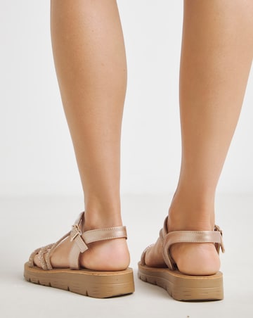 Simply Be Citrine Sparkly Strapped Sandals - Wide Fit (E)