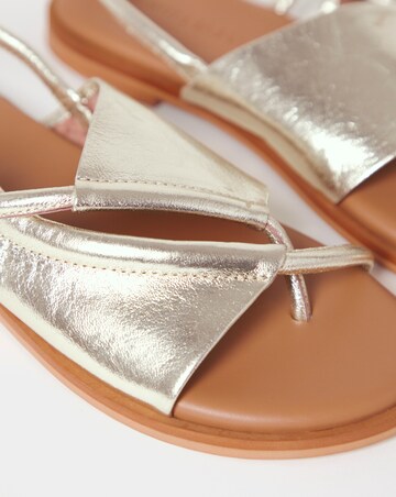 Yale Intricate Leather Toe Post Sandals - Wide Fit (E)