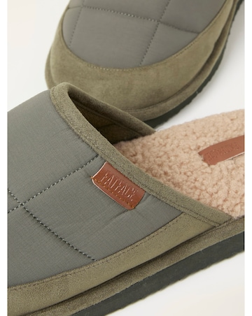 FatFace Quilted Mule Slipper - Khaki