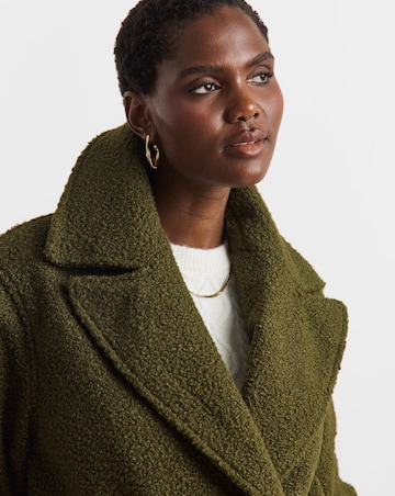 Khaki Cacoon Sleeve Pea Coat