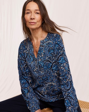 Julipa Printed Relaxed Henley Top