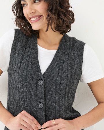 FatFace Macy Cable Button Tank