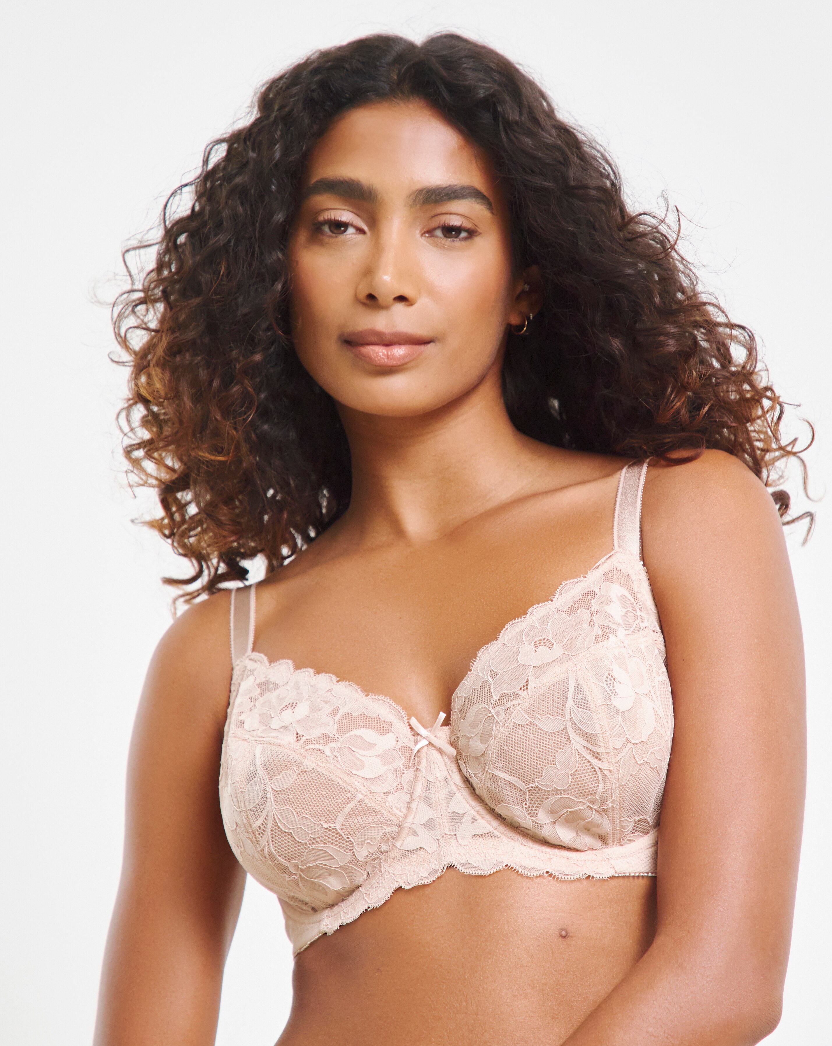 Pretty Secrets Ivy Lace Full Cup Wired Basic Bra (B-G) Almond