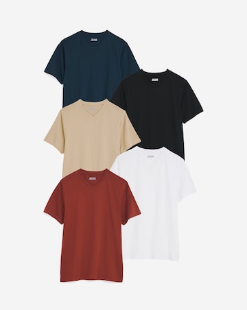 5 Pack Multi V Neck T-shirt