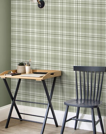 Catherine Lansfield Sage Kelso Check Wallpaper