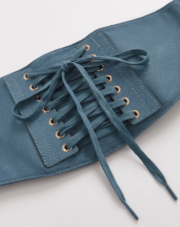 Denim Blue Corset Style Waist Belt