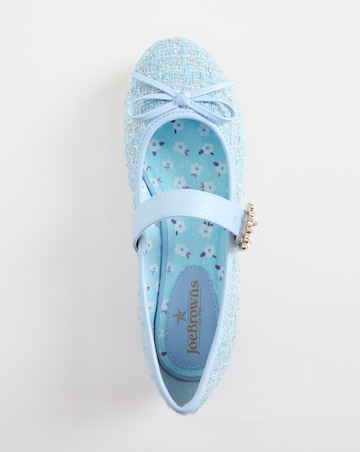 Joe Browns Blue Flat Tweed Mary Jane- Extra Wide Fit (EEE)