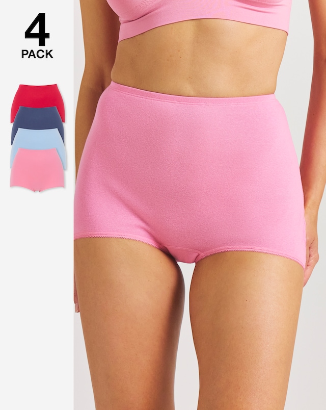 Pretty Secrets (4 Pack) Cotton Comfort Short Knickers