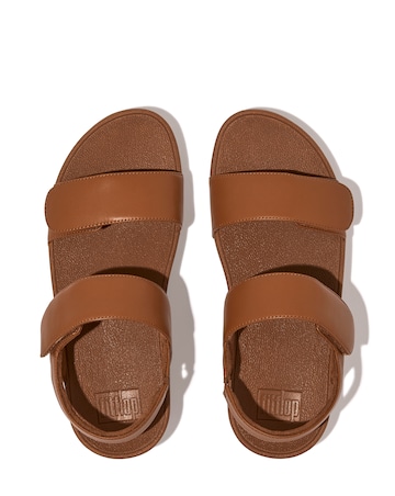 Fit Flop Light Tan Lulu Adjustable Leather Back-Strap Sandals -Standard Fit (D)