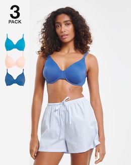 Pretty Secrets (3 Pack) New Claire Micro Moulded Full Cup Wired Bras (B-E)