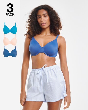 Pretty Secrets (3 Pack) New Claire Micro Moulded Full Cup Wired Bras (B-E)