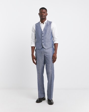 Navy Cotton Linen Regular Fit Trouser