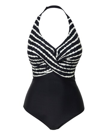 Figleaves Tailor Twist Underwired Halter Tummy Control Swimsuit