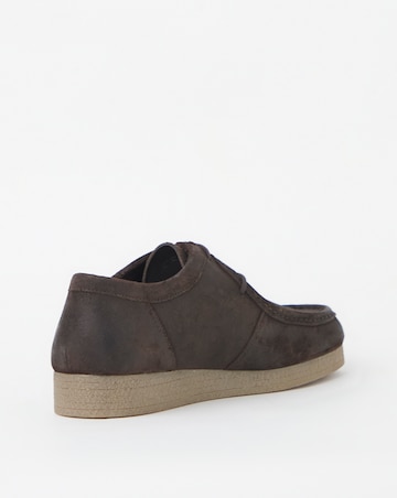 Suede Leather Lace Up Shoe Wide