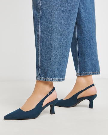 Verona Pointed Toe Slingback Heels - Extra Wide Fit (EEE)