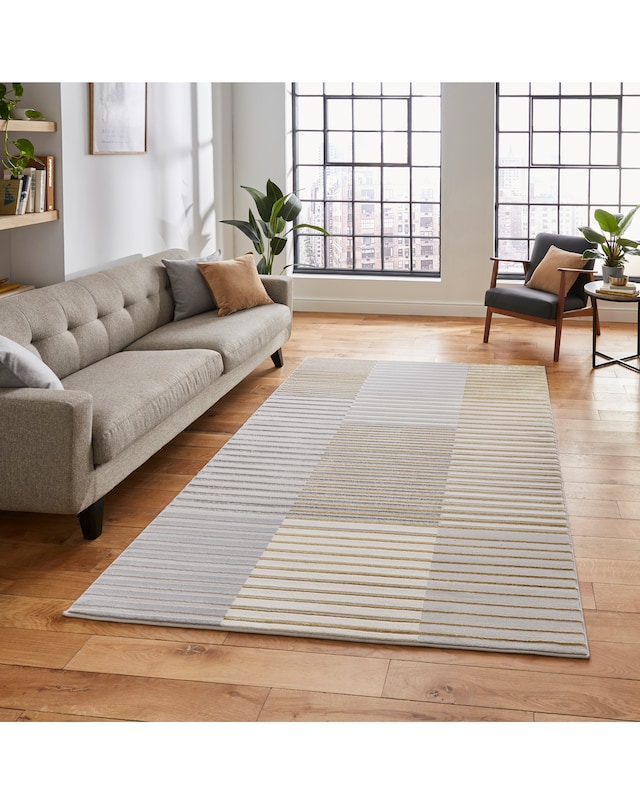 Think Rugs Apollo Modern Linear Rug - Blocks