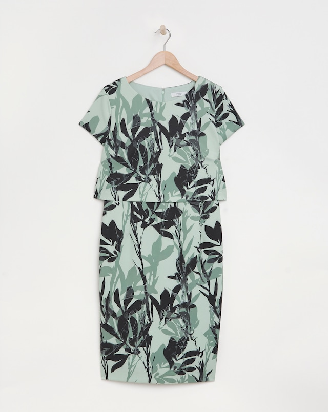 Joanna Hope Printed Scuba Overlay Dress