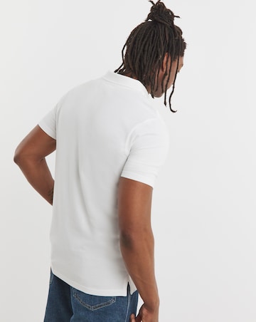 Trophy Neck Pique Polo- White