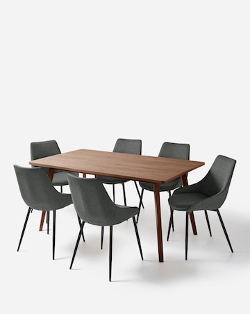 Oslo Dining Table with 6 Etta Fabric Chairs