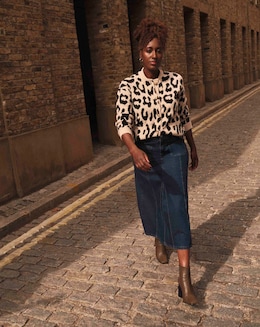 Cosy Yarn Leopard Knitted Bomber