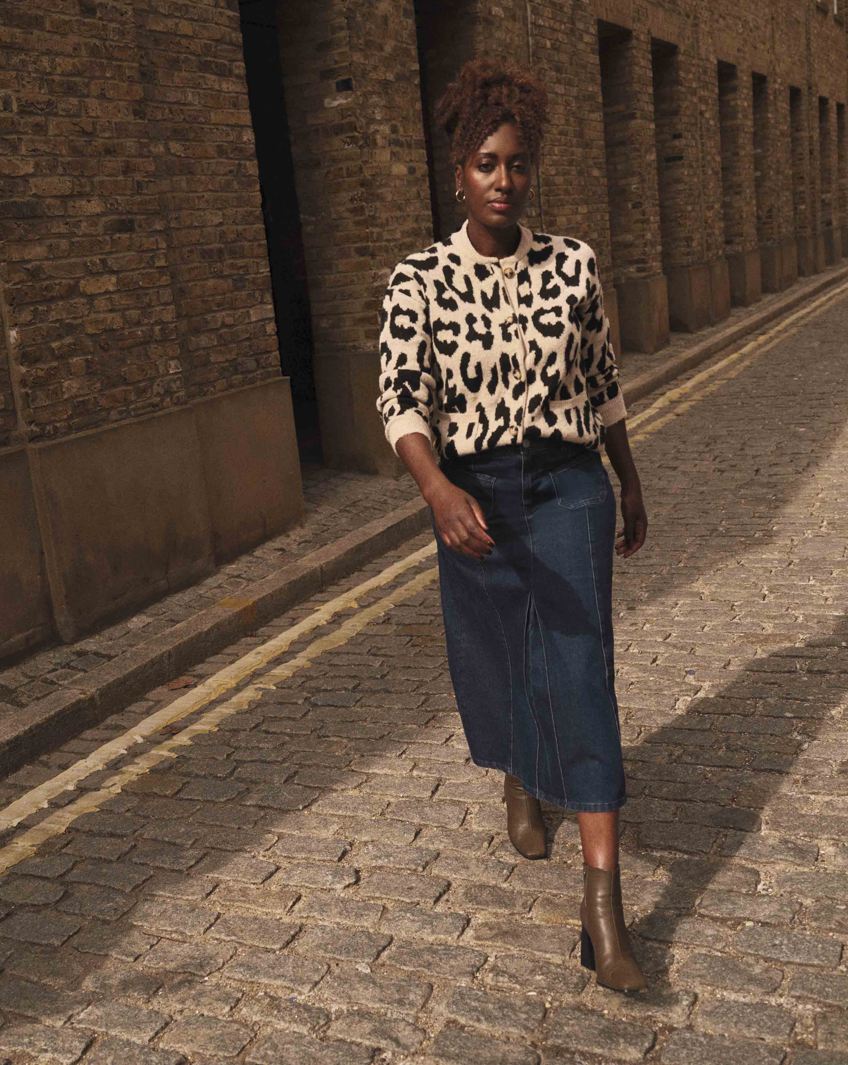 Cosy Yarn Leopard Knitted Bomber