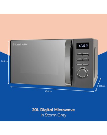 Russell Hobbs RHMD818G 20L Colours Plus Digital Microwave - Storm Grey