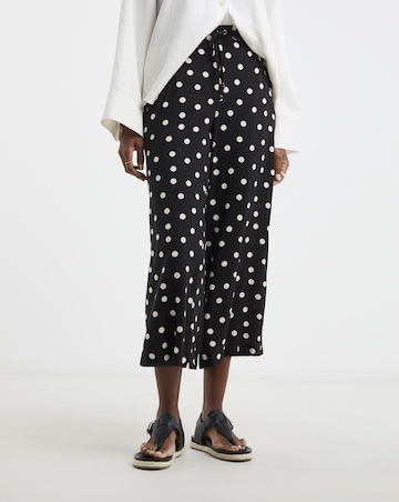 Printed Cropped Wide Leg Culotte