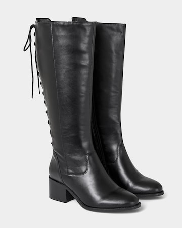Joe Browns Lace Up Long Riding Boots Super Curvy Calf EEE Fit