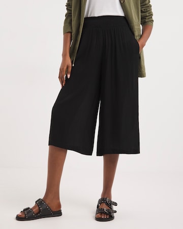 Crinkle Shirred Waist Culottes