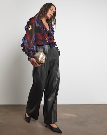 Joanna Hope Ruffle Blouse With Foil Print