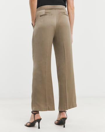 Truffle Satin Wide Leg Trousers