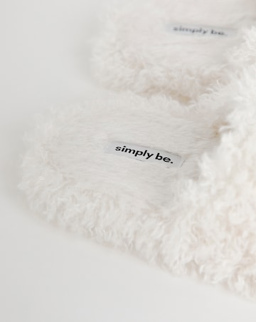 Mindy Shaggy Fur Mule Slippers - Wide Fit (E)