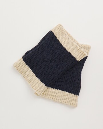 Navy Contrast Scarf Hat & Handwarmer Set