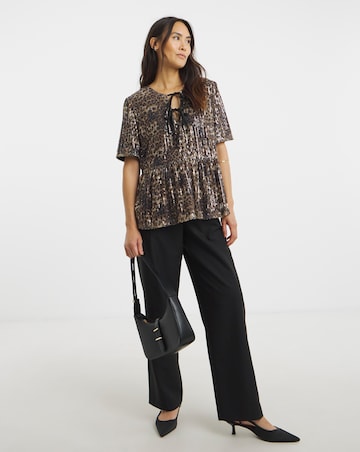 Sequin Tie Front Top