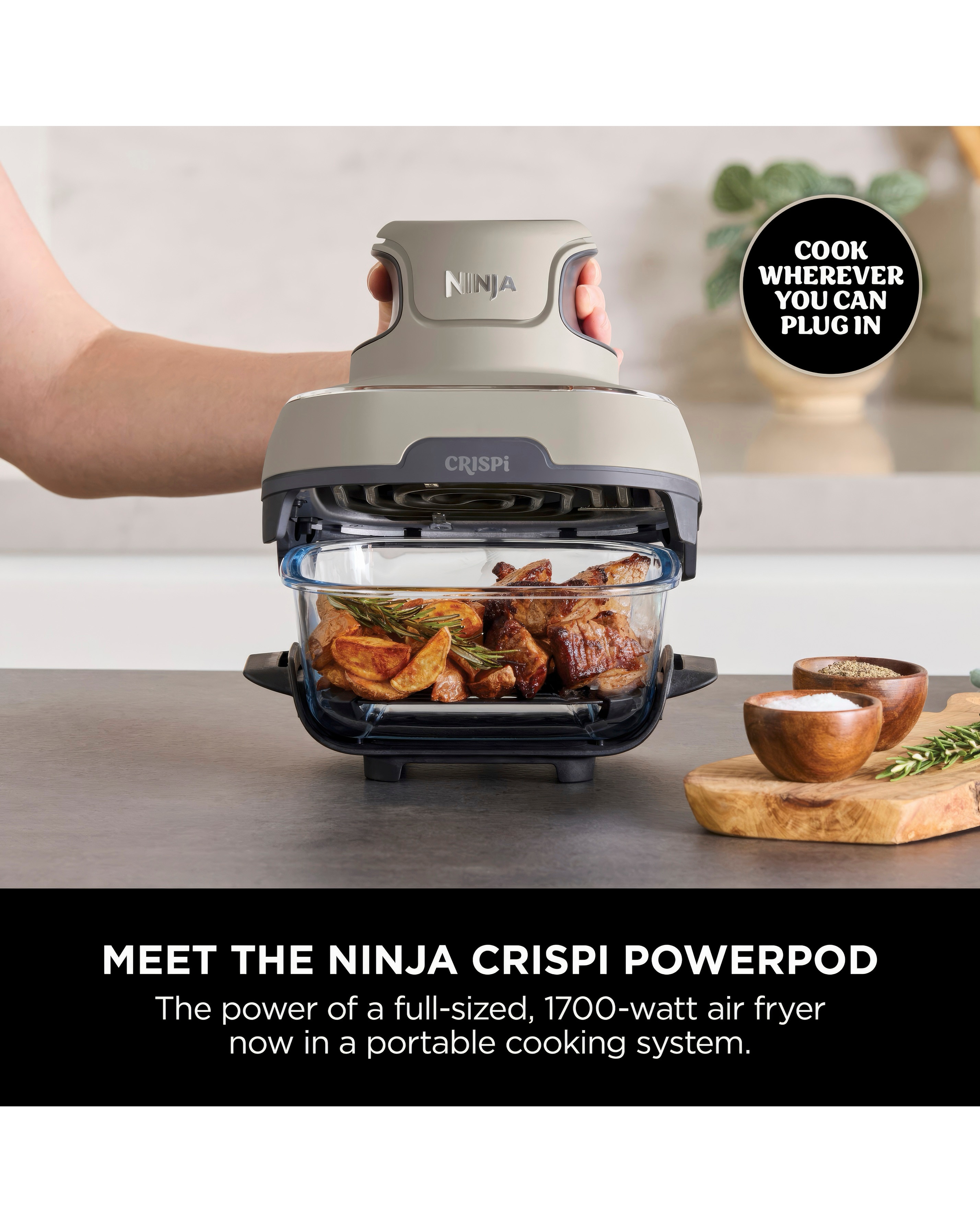 Ninja Crispi 4-in-1 Portable Air Fryer - Stone | JD Williams