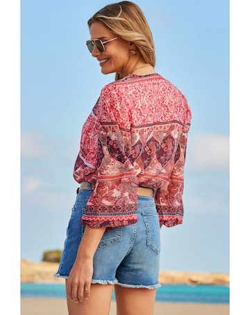 Sosandar Tie Front Blouse