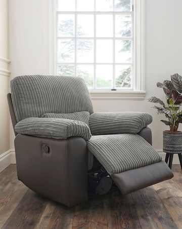 Harlow Fabric/Faux Leather Recliner Chair