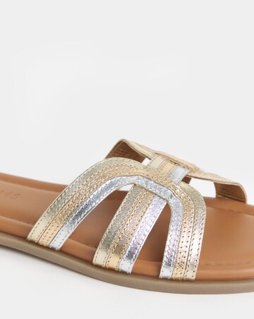 Fae Leather Woven Detail Mule Sandals - Extra Wide Fit (EEE)