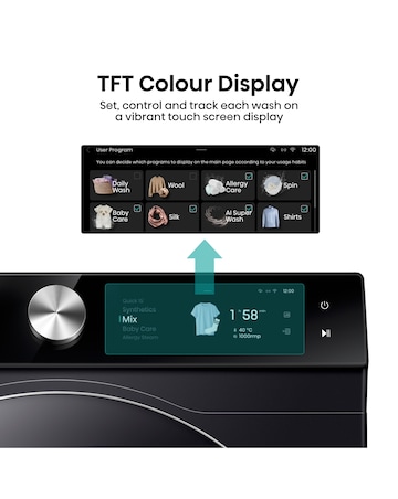 Hisense 7 Series WF7S1247BB AI Wifi-enabled 12kg 1400 spin Washing Machine Black