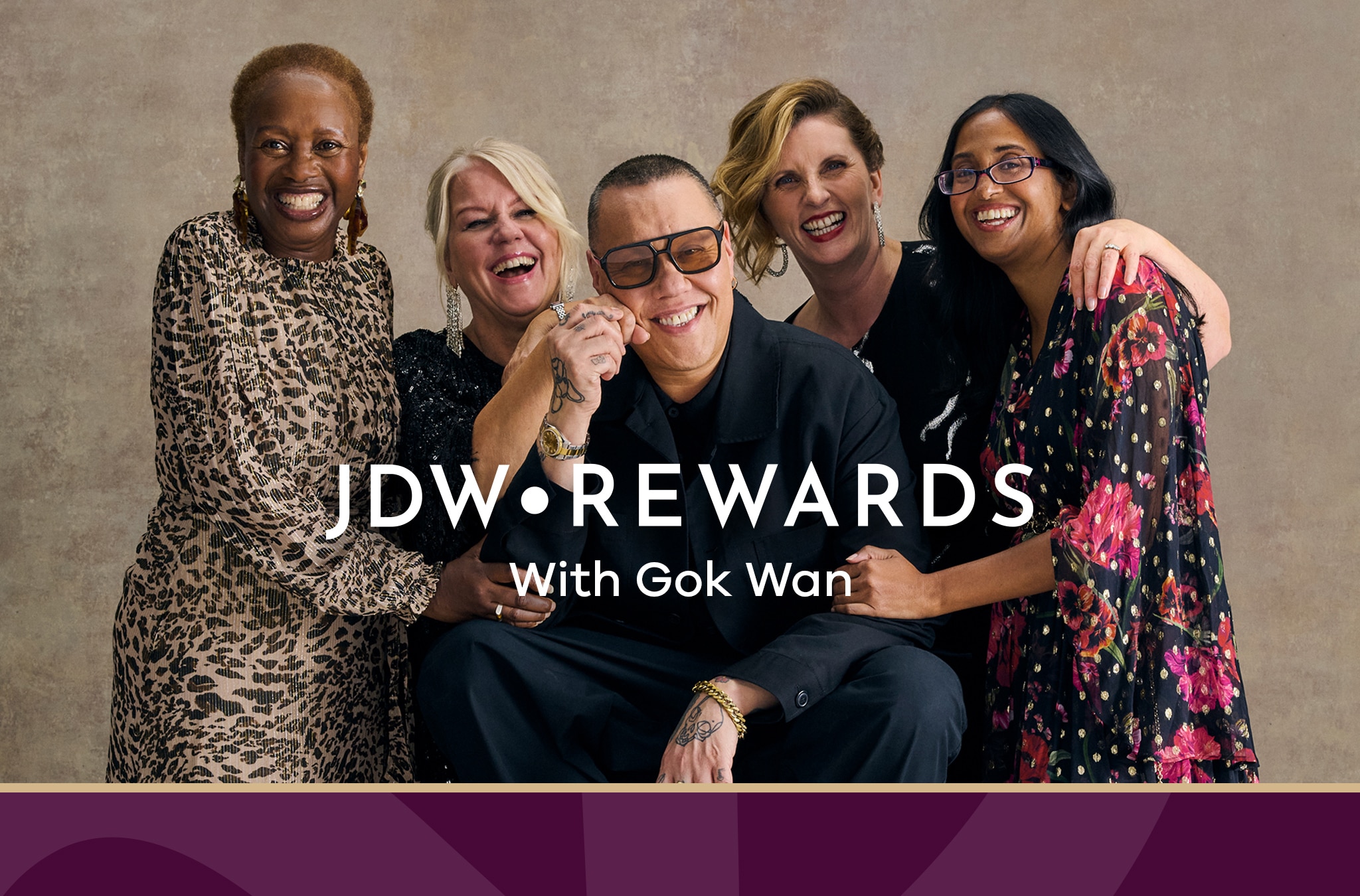 Gok Wan with JDW Rewards competition winners, Joan, Lindsay, Sarah and Chiara