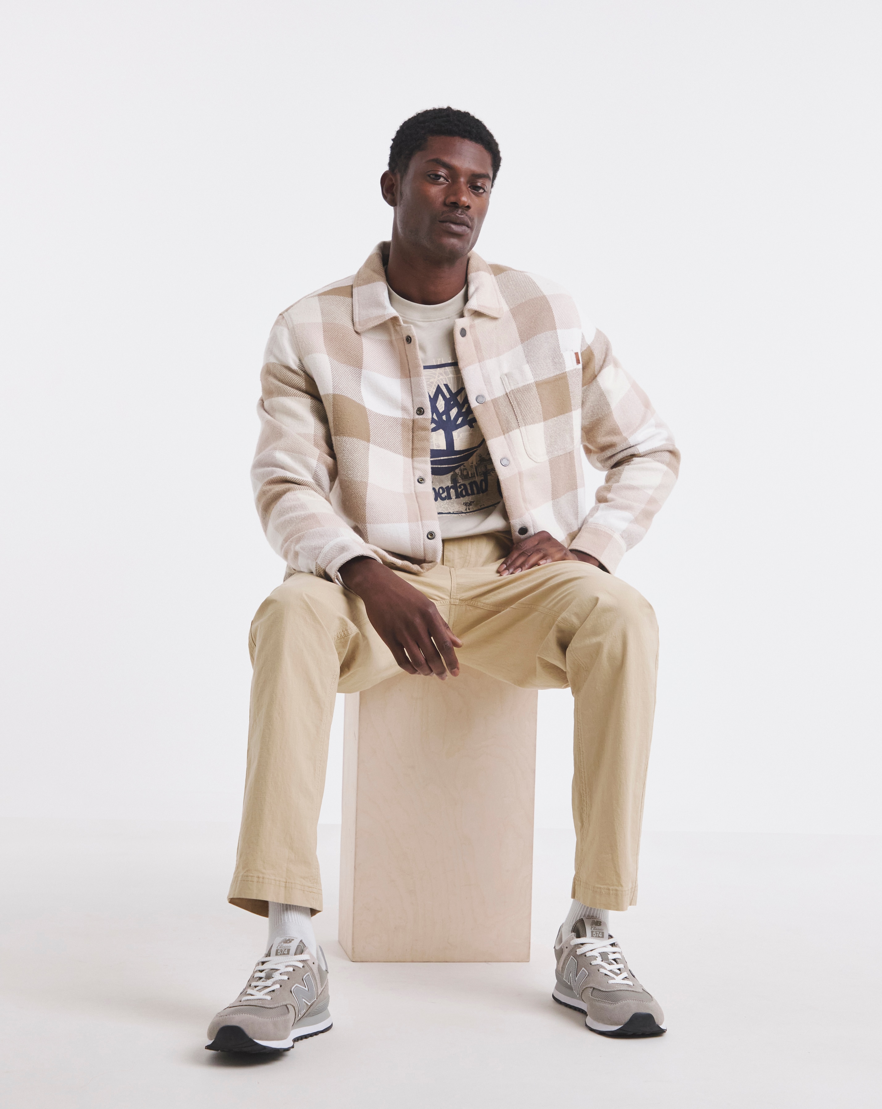Timberland High Pile Lined Overshirt - Natural | JD Williams