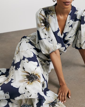 Joanna Hope Wrap Dress With Puff Sleeves