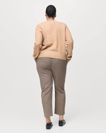 Mango Cropped Tailored Pinstripe Trousers